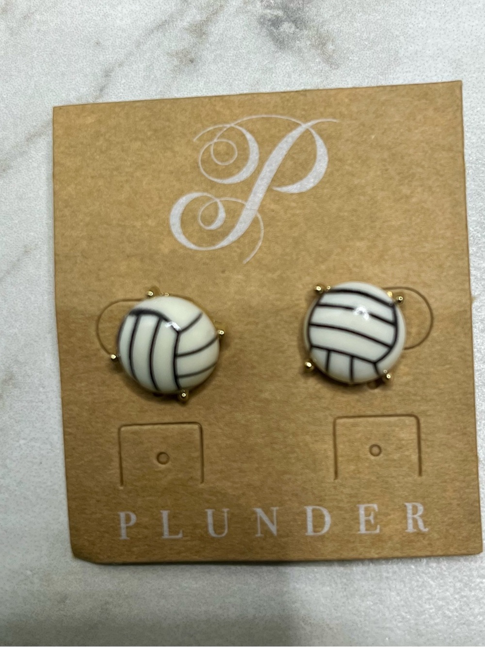 🆕 Plunder White Volleyball Stud Earrings